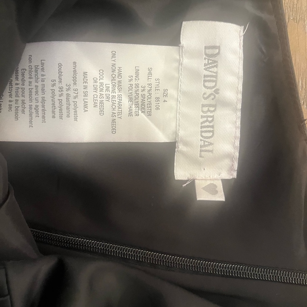 David’s Bridal Black One Shoulder Ruched Cocktail Dress Size 4 - Picture 6 of 7